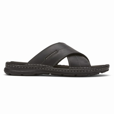 Sandálias Rockport Darwyn Cross Band Homem Pretas PT-96185